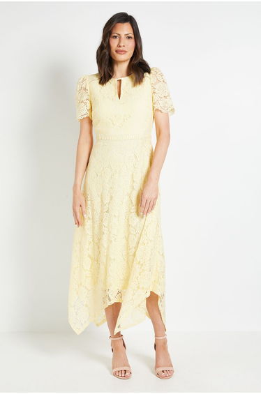 LACE HANKY HEM DRESS