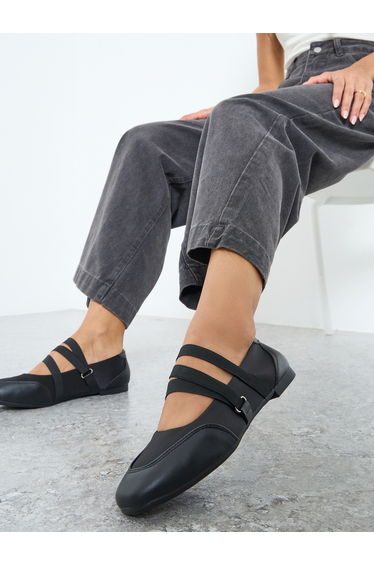 Women Black Strap Detail Shoes