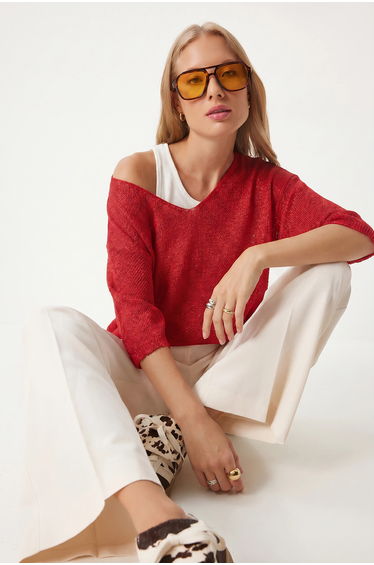 ISTANBUL Women’s V-Neck Knit Top