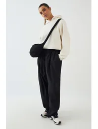 DSGN Studio Elasticated Waist Balloon Leg Oversized Trouser - black