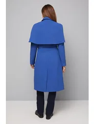 Collarless Cape Coat - 2