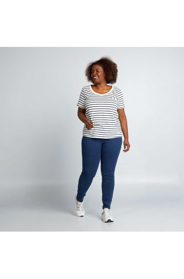 Regular-fit stretch high-waist jeggings BLUE