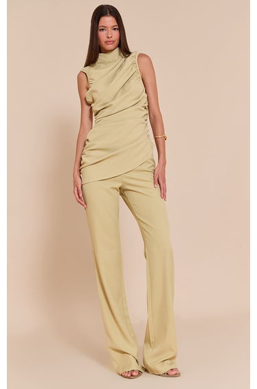 PLT Label Green Tailored Straight Leg Trouser