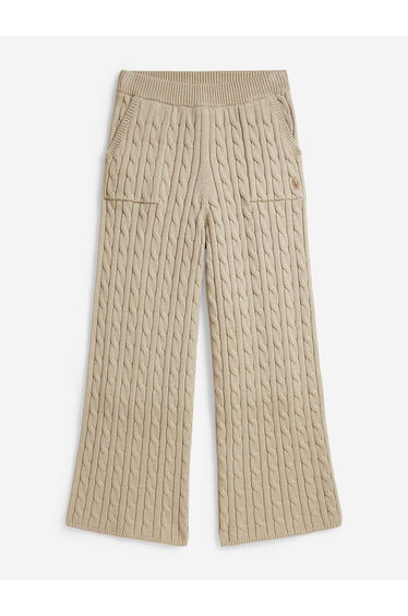 Ralph Lauren Girls Cable Knit Pants in Beige