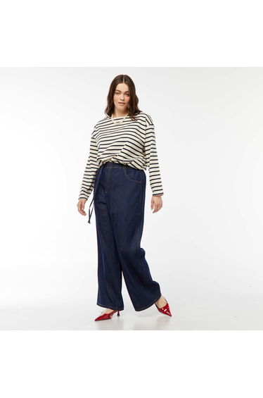 Oversized Breton T-shirt WHITE
