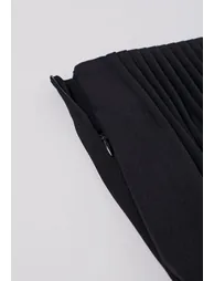 Accordion Pleats Waist Wide-Leg Pants in Black - 6