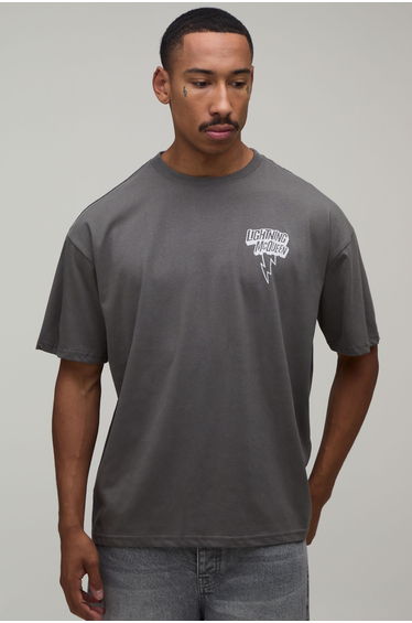 Oversized Disney Cars License Printed T-Shirt - charcoal