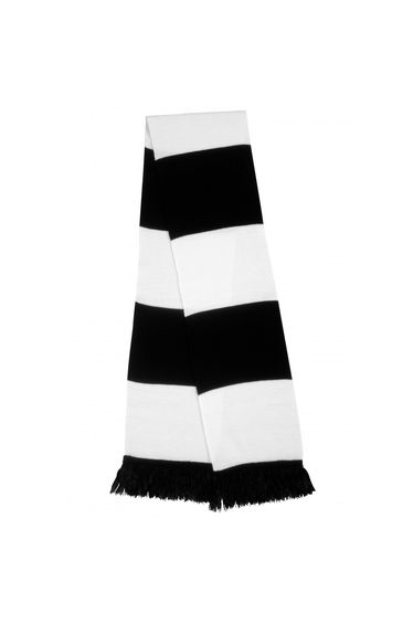 Result Mens Heavy Knit Thermal Winter Scarf - White/Black