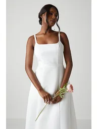 Structured Satin Corset Full Skirt Wedding Dress - 1