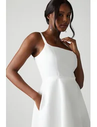 Structured Satin Corset Full Skirt Wedding Dress - 3