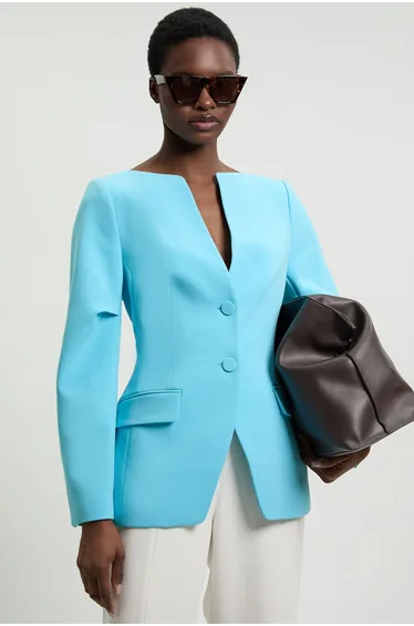 Compact Stretch Tailored Single Breast Blazer