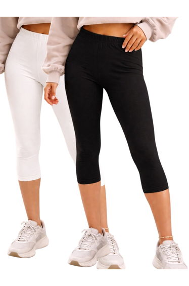 Pack of 2 - Girls Basic Stretch Capri Leggings