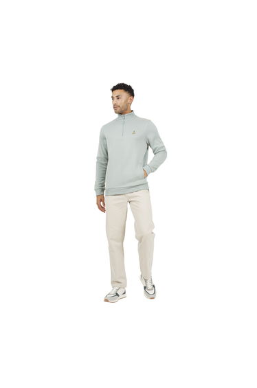 Brave Soul Mens Quarter Zip Sweatshirt - Mineral Green
