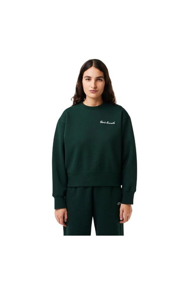 Lacoste Womens/Ladies Lettering Relaxed Fit Sweatshirt - Green