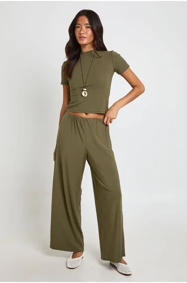Super Soft Rib Baby Tee - khaki