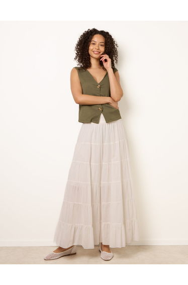 Jersey Band Tiered Skirt