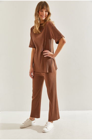 Women's Ribbed Camisole Bottom Top Set