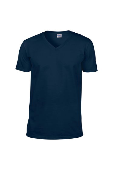 Gildan Mens Soft Style V-Neck Short Sleeve T-Shirt - Navy