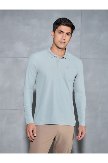 Solid Polo T-Shirt with Pocket Detail