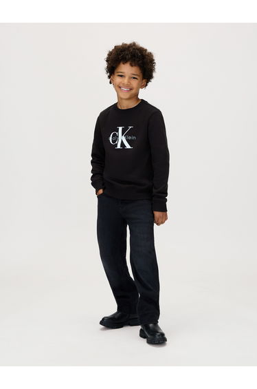 Calvin Klein Kids CK Monogram Sweatshirt in Black