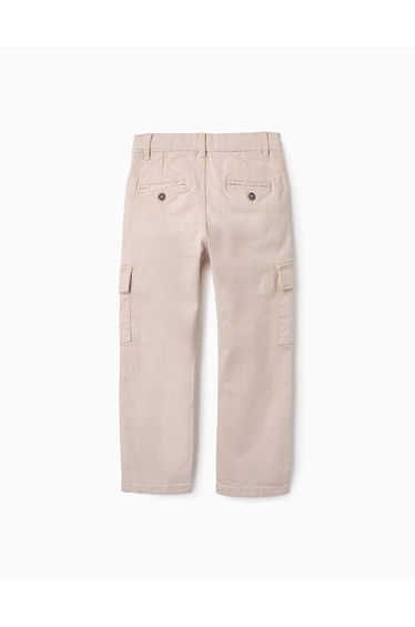 Trousers with Jersey Lining for Baby Boys, Beige