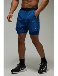 Man Active Stretch Woven 2in1 Shorts - navy