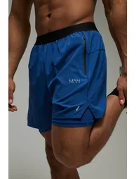 Man Active Stretch Woven 2in1 Shorts - navy - 2