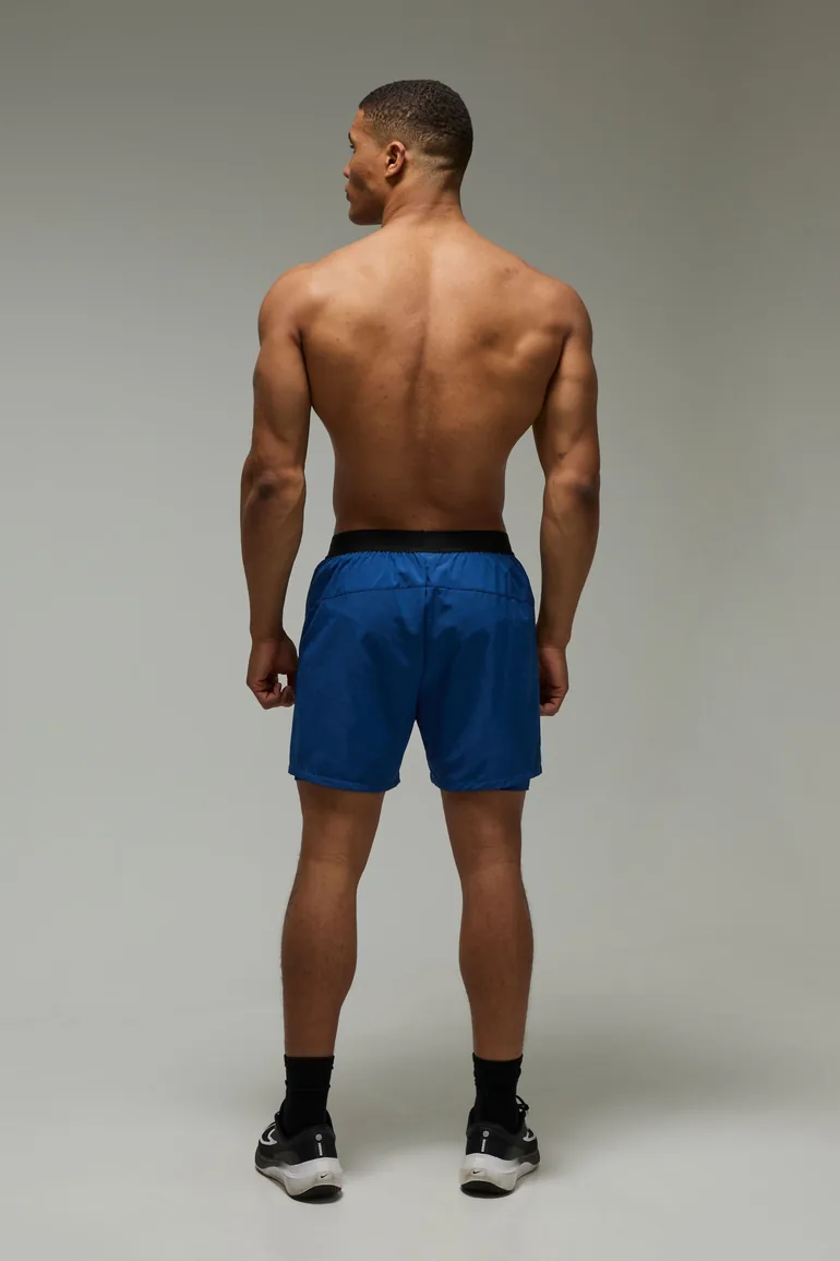 Man Active Stretch Woven 2in1 Shorts - navy - 1