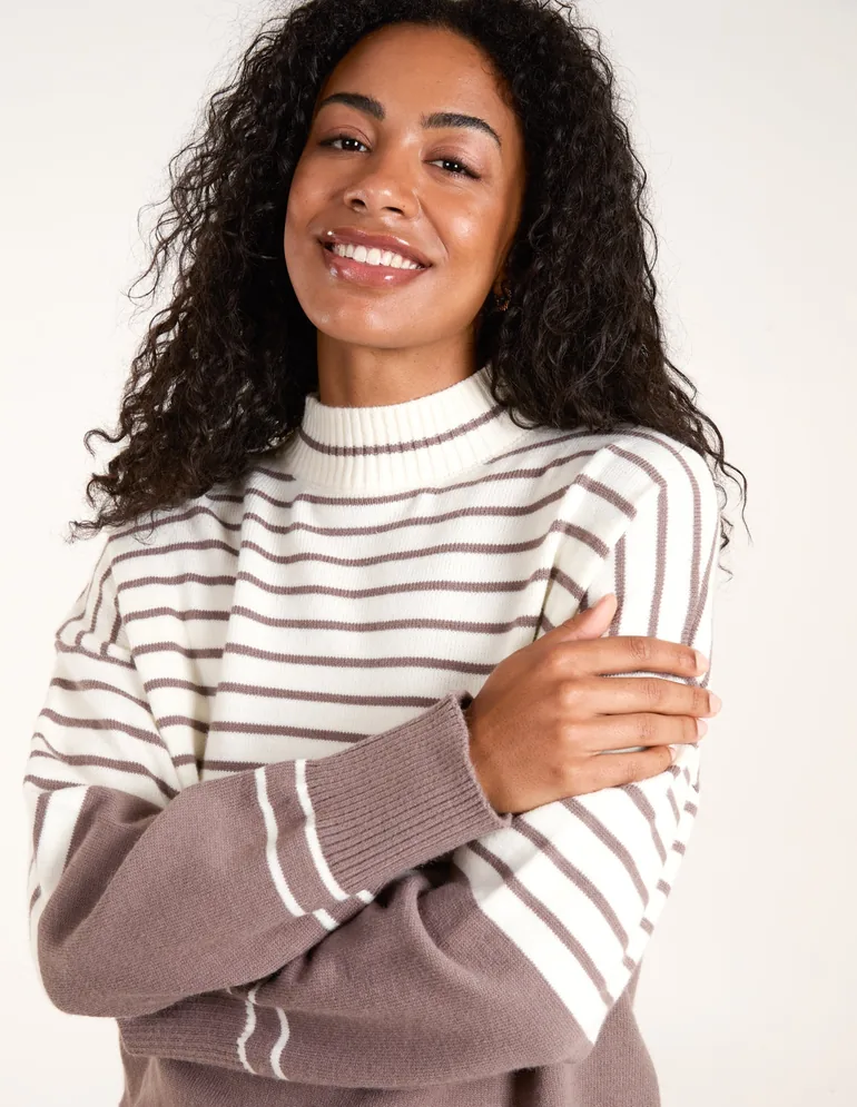 Mixed Stripe Round Neck Jumper - 1
