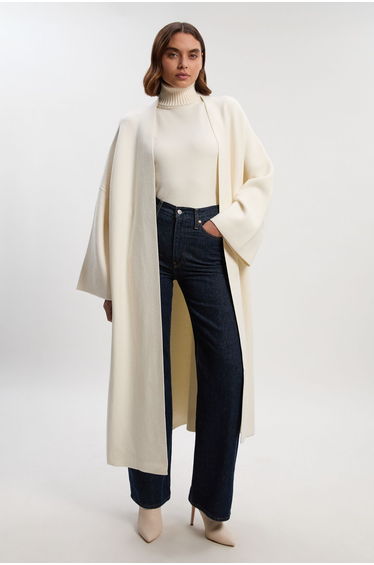 Jacquard Knit Midi Coatigan