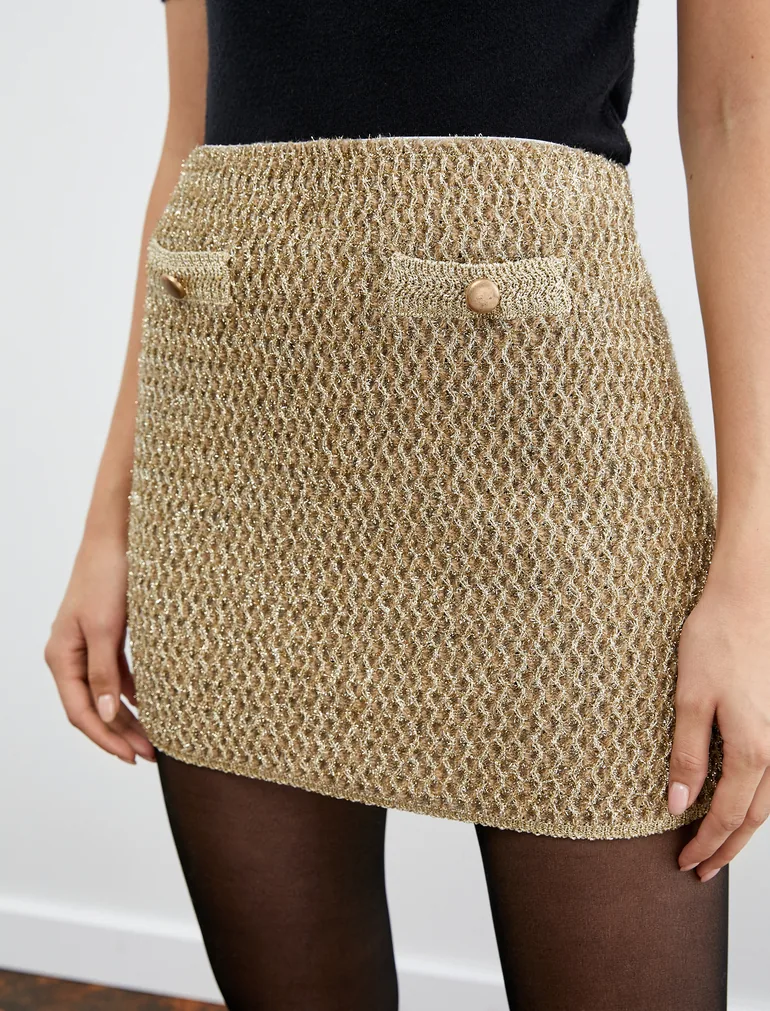 Glitter Knitted Mini Skirt - 4