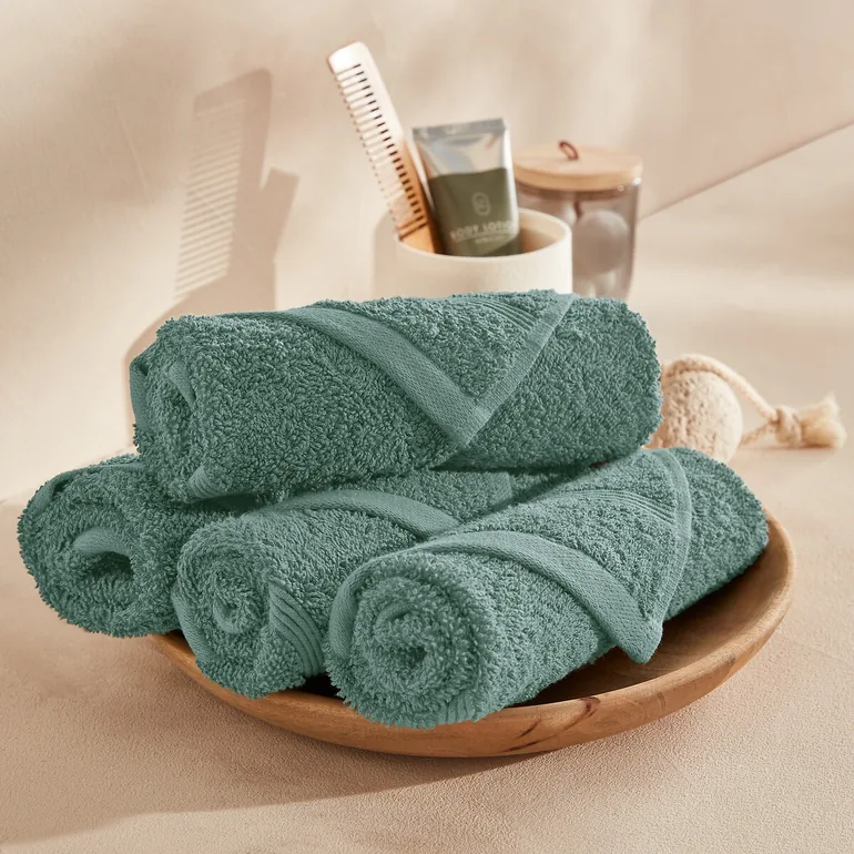 Set of 4 Zavara 100% Cotton Terry Guest Towels