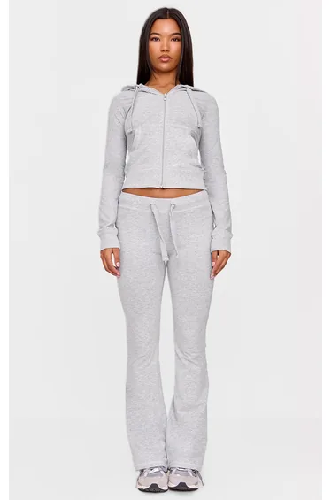 Grey Marl Zip Up Fitted Jacket