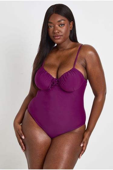 Plus Swimwear Essentials Underwired Swimsuit - purple