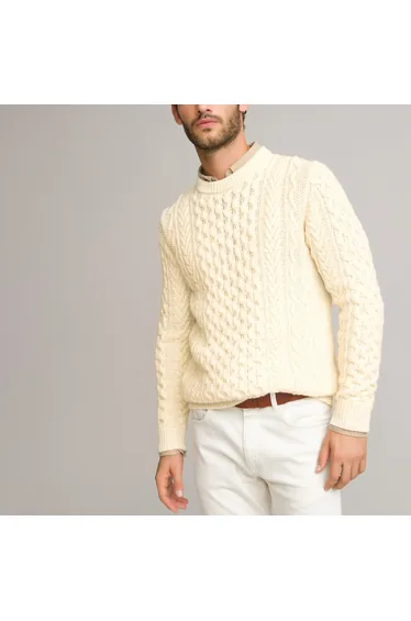 Cable Knit Jumper/Sweater with Crew Neck