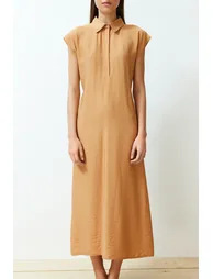 Camel Woven Dress - 6