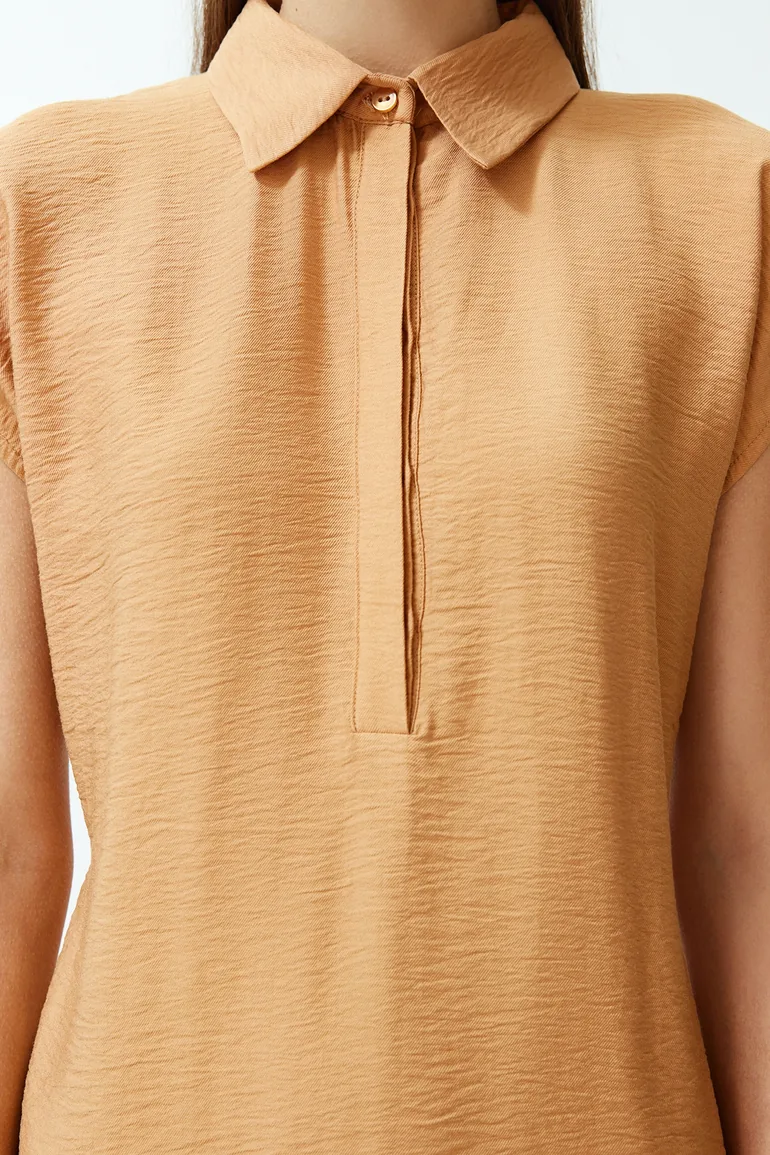 Camel Woven Dress - 7