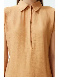 Camel Woven Dress - 7