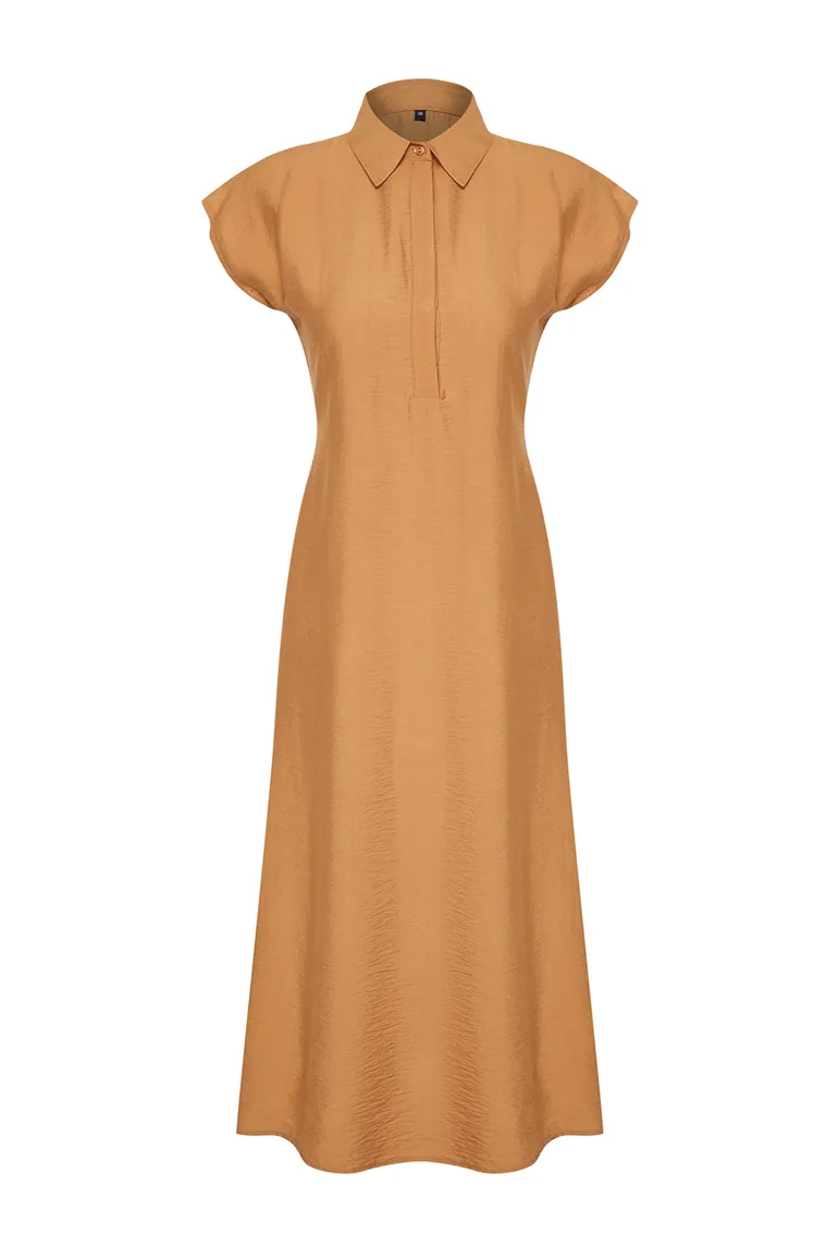 Camel Woven Dress - 2