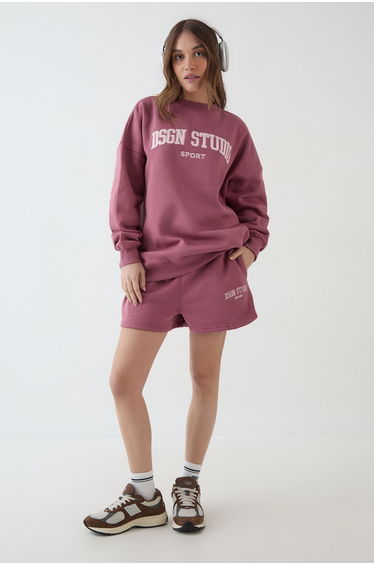 DSGN Studio Applique Sweat Short - rose