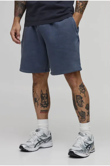 Essential Washed Relaxed Fit Short - washed navy