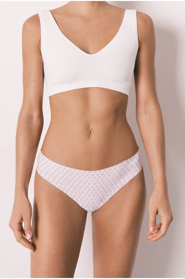 Clean cut floral print Brazilian panty