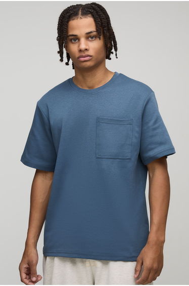 Regular Premium Pocket Detail Interlock T-Shirt - slate