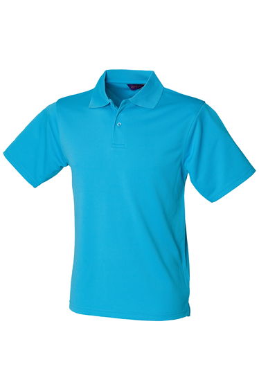 Henbury Mens Coolplus® Pique Polo Shirt - Turquoise