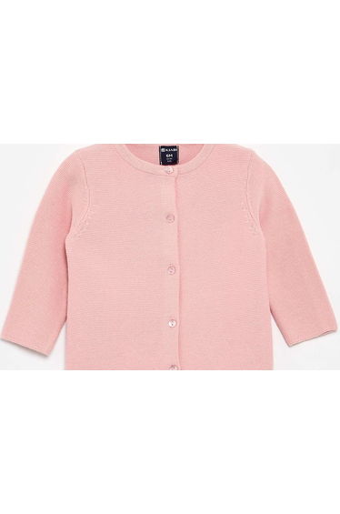 Plain Fine-Gauge Knit Cardigan PINK