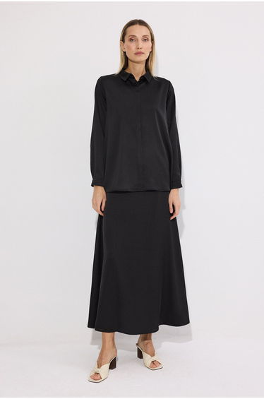 SATIN SHIRT AND SKIRT SET