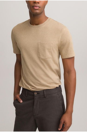 Organic Cotton Mix T-Shirt with Crew Neck and Short Sleeves