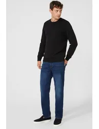 Premium Pure Cotton Crew Neck Jumper - black - 1