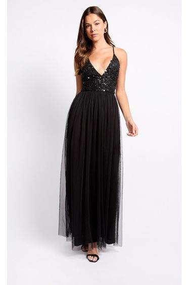 Black Embellished Maxi Dress