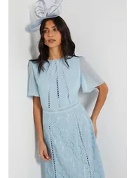 فستان ميدي بتداخل دانتيل منقط - 3